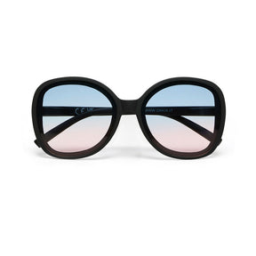 Occhiali da sole Anna Okkia montatura soft touch nera lenti blu rosa