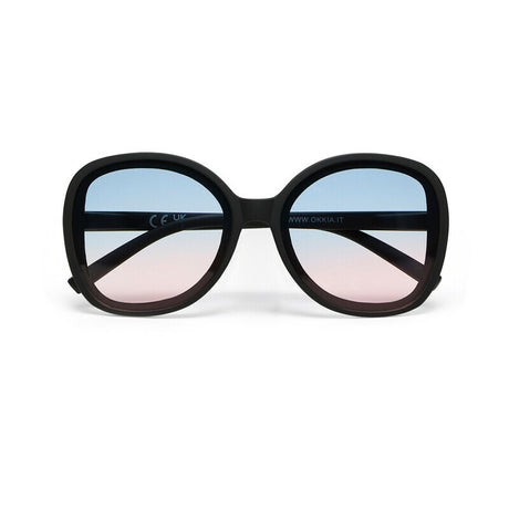 Occhiali da sole Anna Okkia montatura soft touch nera lenti blu rosa