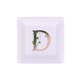 LA PORCELLANA BIANCA - Adorato Piattino Quadrato Lettera "D" 10cm