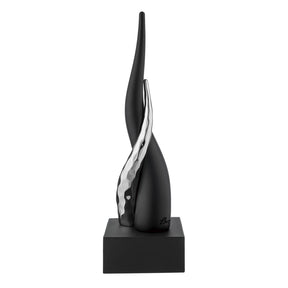 Corno intrecciato Bongelli Preziosi in marmorino nero e oro 20 cm