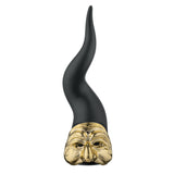 BONGELLI PREZIOSI Corno Cornetto Pulcinella Nero Oro 21cm Marmorino