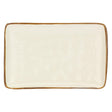 Vassoio rettangolare Rose & Tulipani in stoneware con bordo dorato 20x13 cm