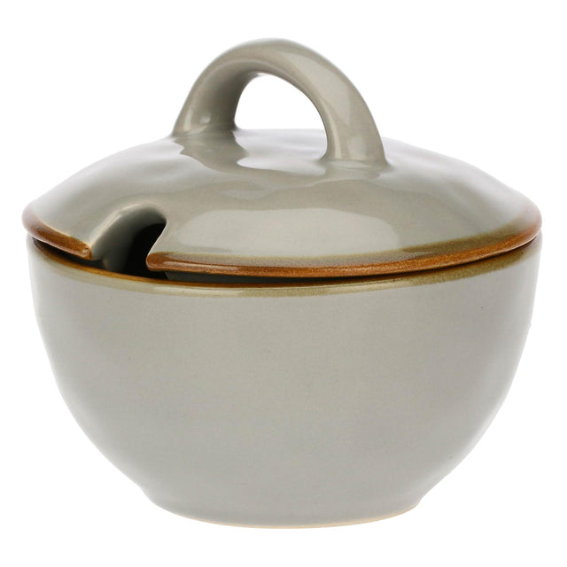 Zuccheriera Concerto Rose & Tulipani in stoneware con bordo dorato 11 cm
