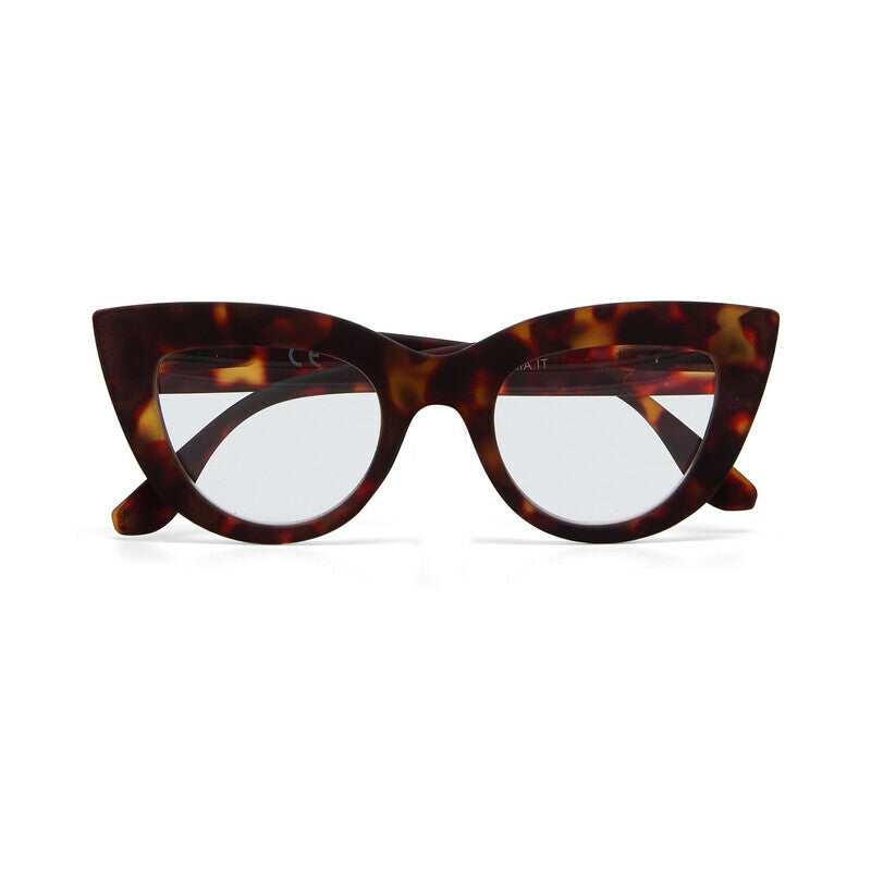 OKKIA Claudia Big Cat Eye Occhiali da Lettura Donna Avana +2.50