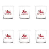 SIMPLE DAY Set 6 Bicchieri Merry Christmas 350ml Rosso Vetro
