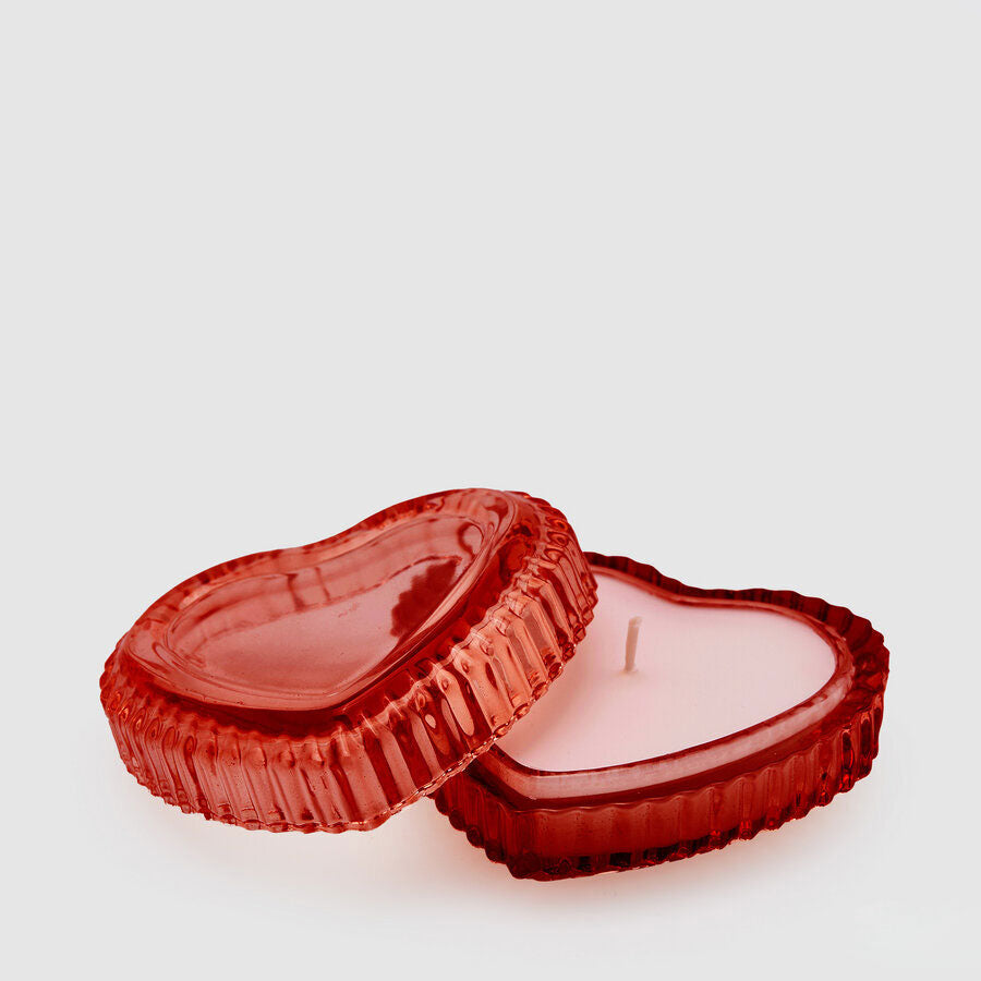 EDG Enzo De Gasperi Heart Chest Candle 9cm Red Glass