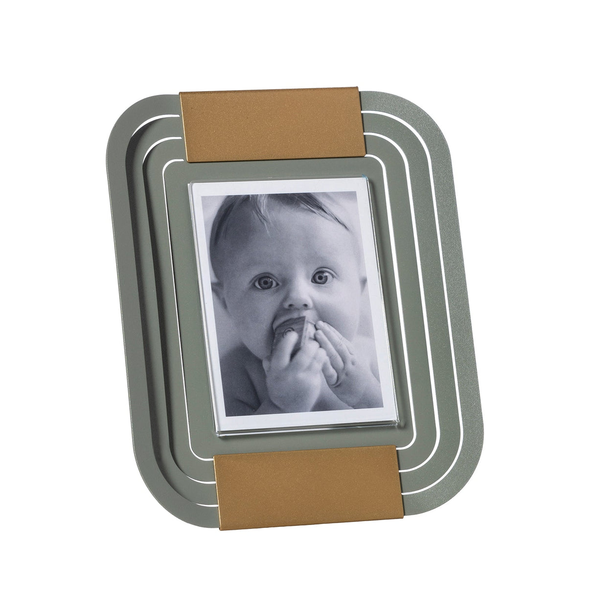 ARTI & MESTIERI Portafoto di Design Tudor Piccolo Giada Oro Laccato