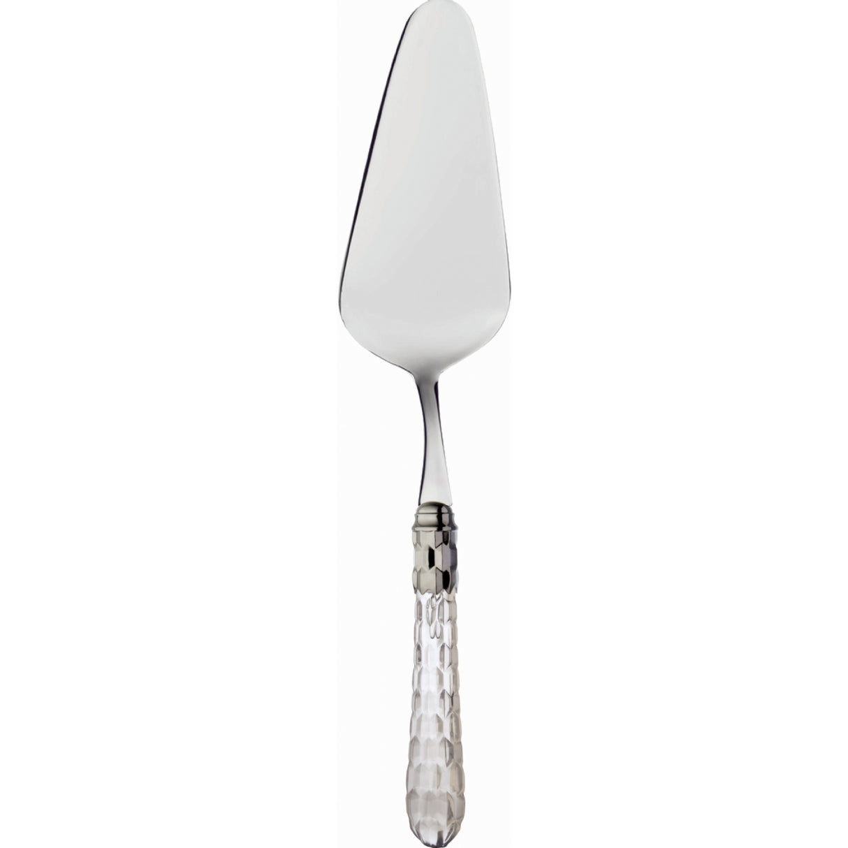 BUGATTI Crystal Dessert Cake Server Chrome Ring Stainless Steel 27cm