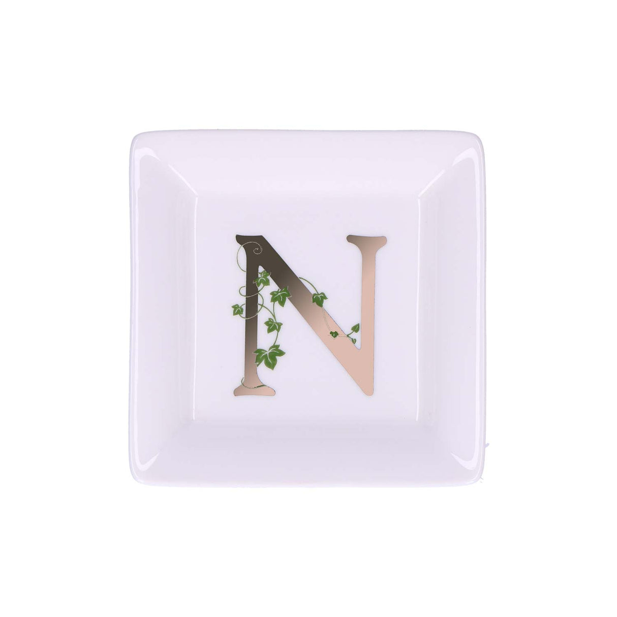 LA PORCELAINA BIANCA - Adorato Square Saucer Letter "N" 10cm