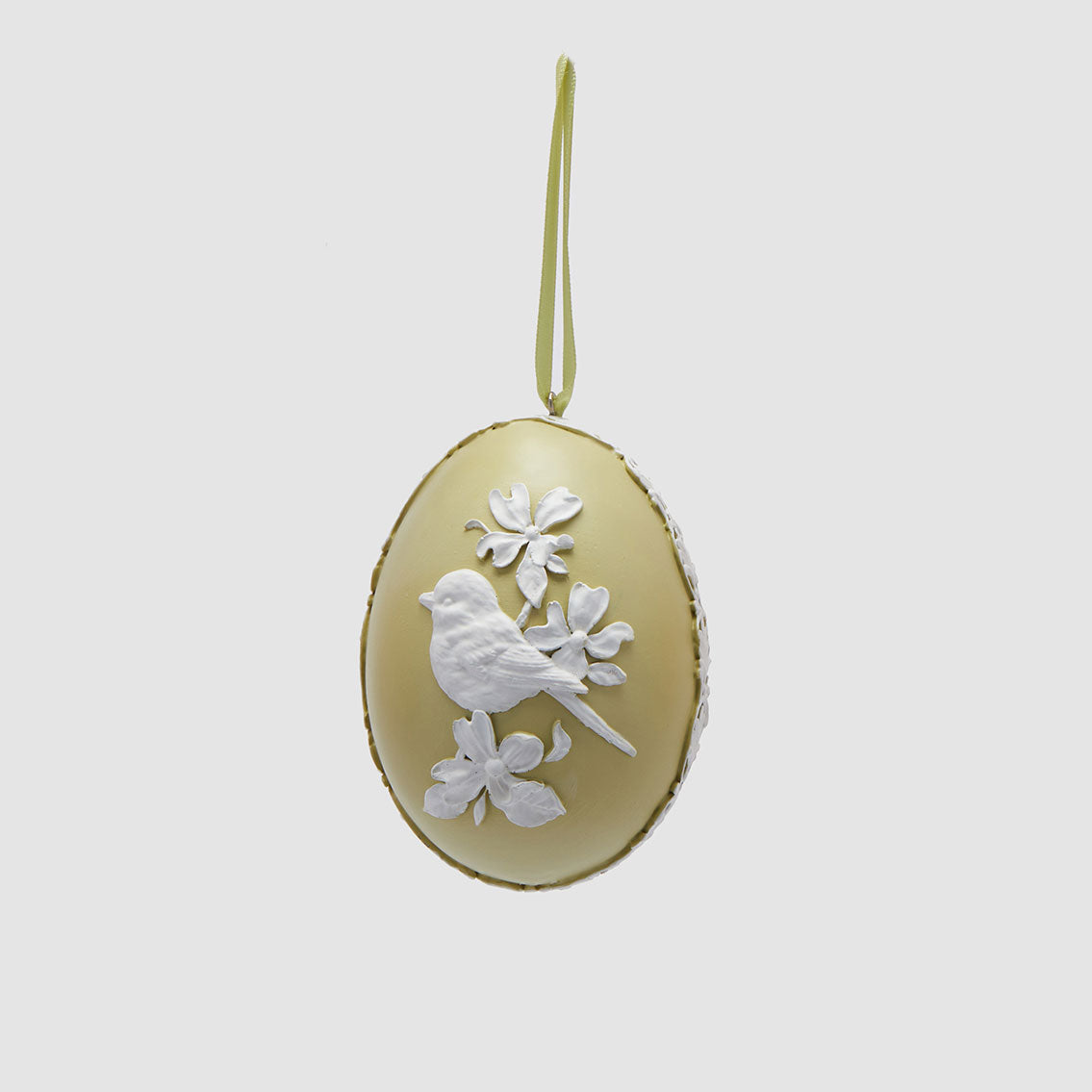 EDG Enzo De Gasperi Addobbo Uovo di Pasqua Verde Uccello 10,5cm Poliresina