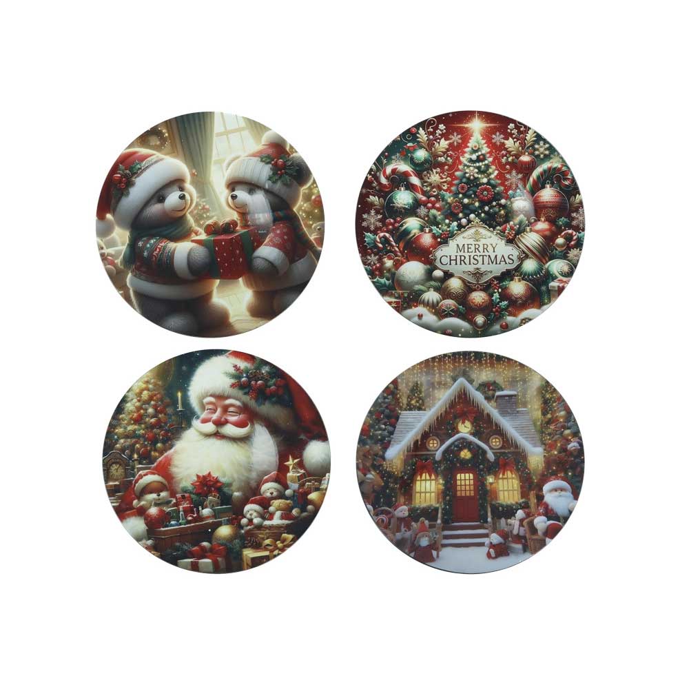BRANDANI Christmas Sottopiatto Natalizio in PP Set 4 Pezzi 33cm